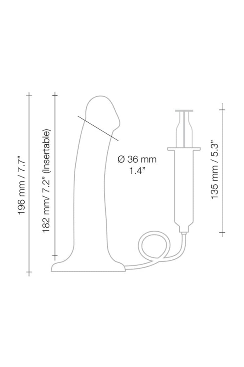 Dildo éjaculateur semi-realiste flexible 19cm chair - Strap-On-Me