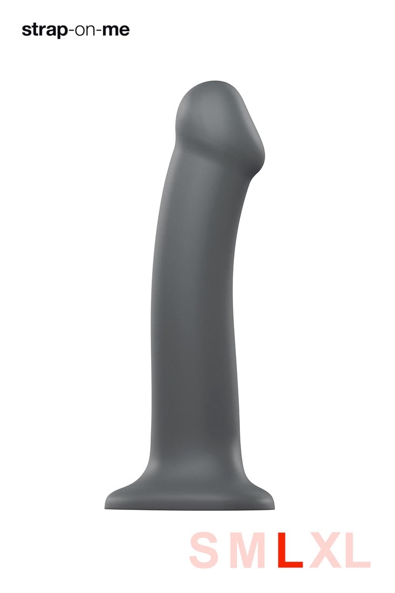 Dildo ventousé en silicone mono densité gris L 19cm de plaisir intense - Strap On Me