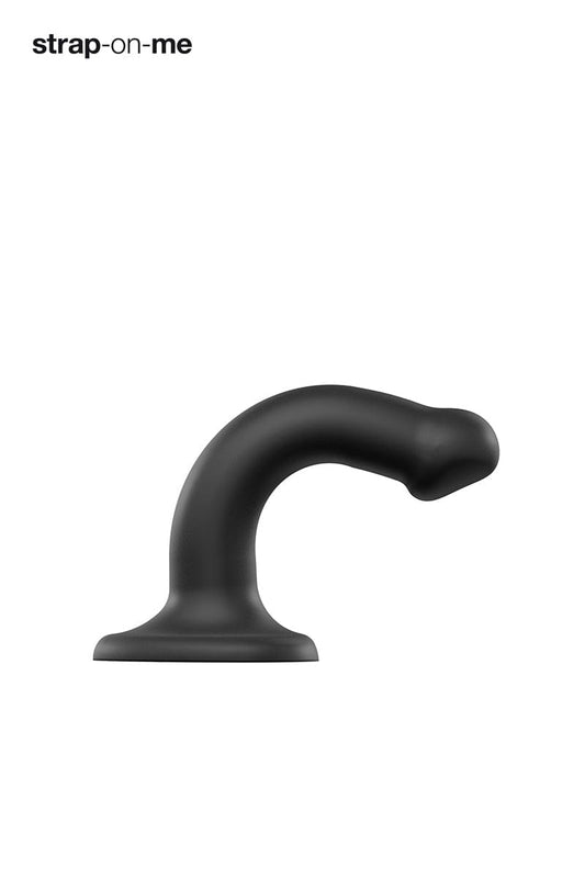 Dildo ventouse flexible dual-density noir taille S 17cm- Strap-On-Me