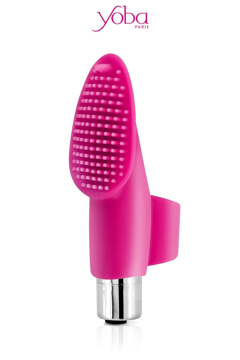 Doigt chinois vibrant en silicone rose pour stimulation clitoridienne Glee 10cm - Yoba