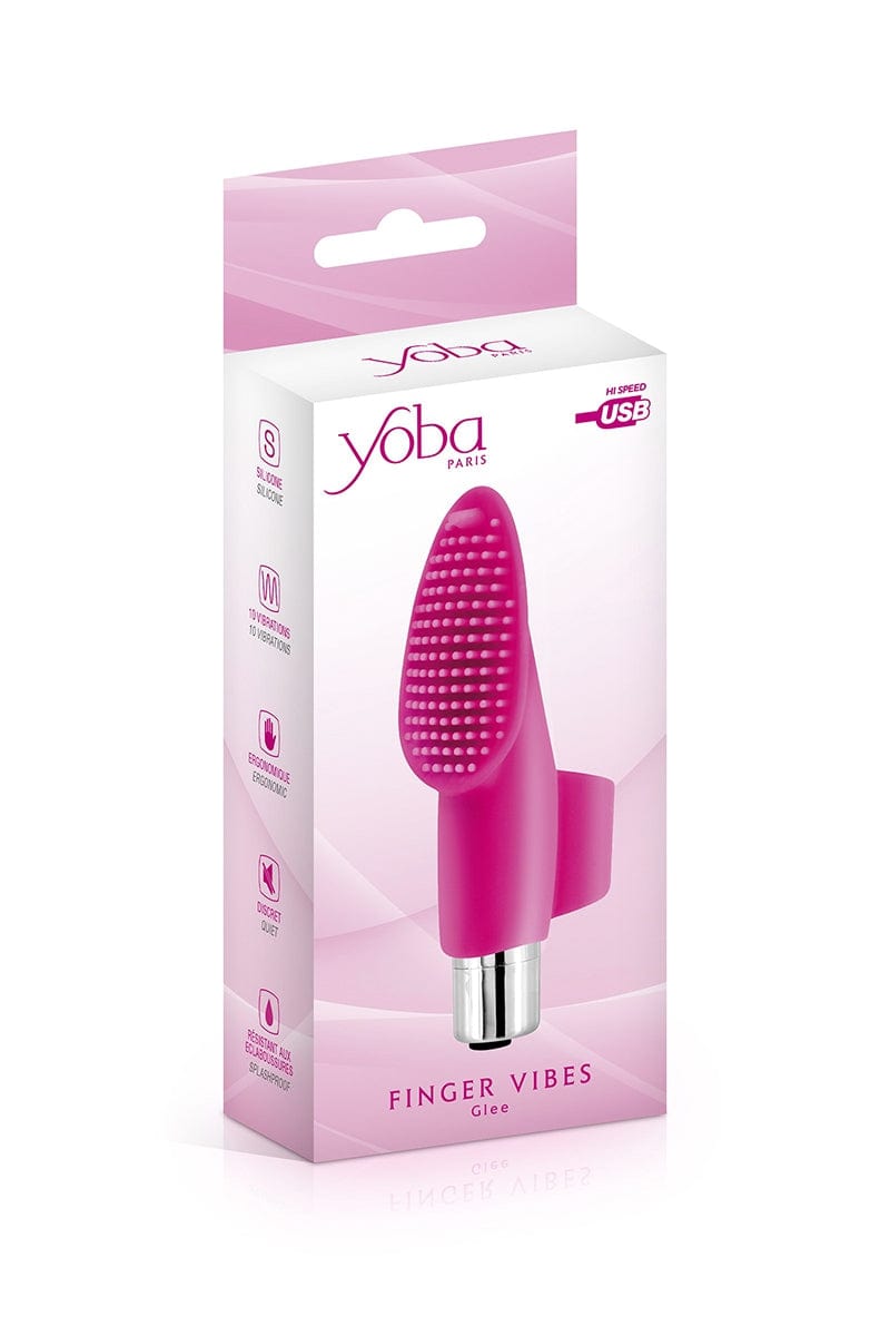 Doigt chinois vibrant en silicone rose pour stimulation clitoridienne Glee 10cm - Yoba
