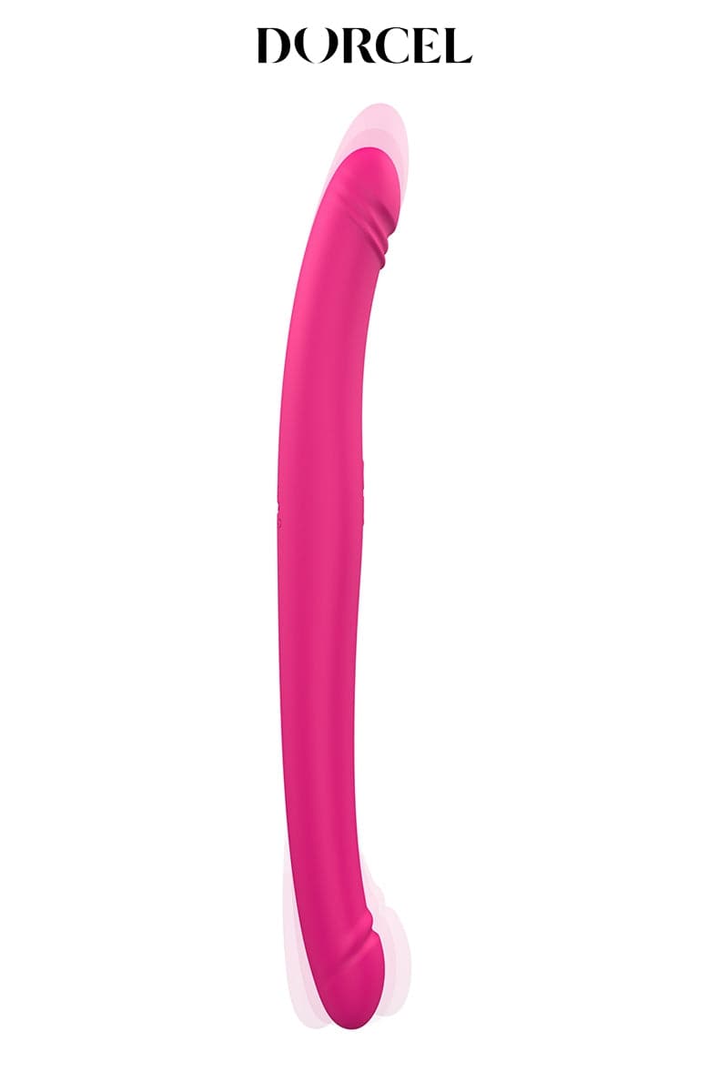 Double dong vibrant va-et-vient Orgasmic Double Do 45cm rose - Dorcel