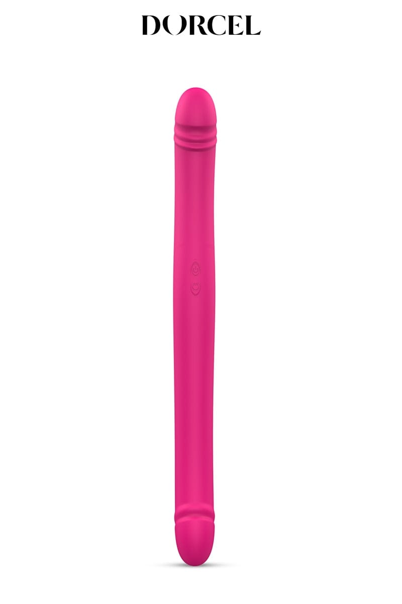 Double dong vibrant va-et-vient Orgasmic Double Do 45cm rose - Dorcel