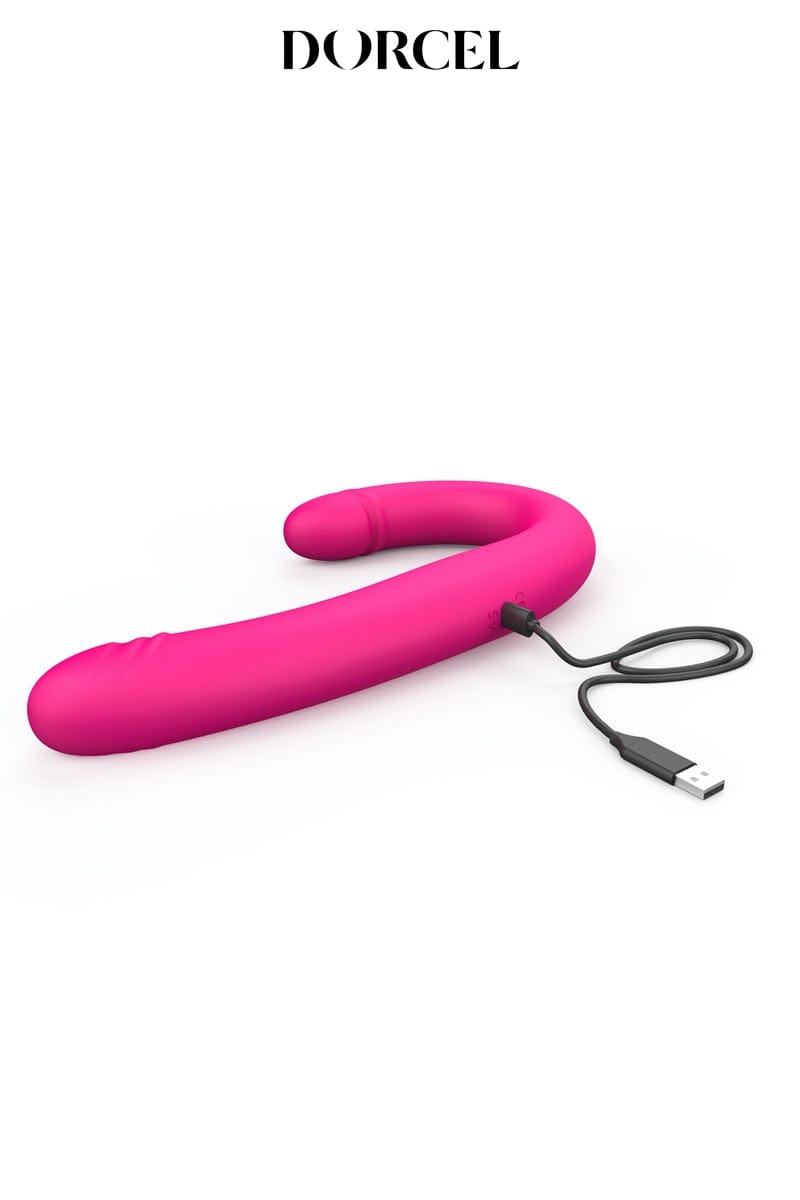 Double dong vibrant va-et-vient Orgasmic Double Do 45cm rose - Dorcel