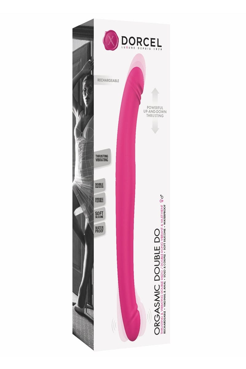 Double dong vibrant va-et-vient Orgasmic Double Do 45cm rose - Dorcel