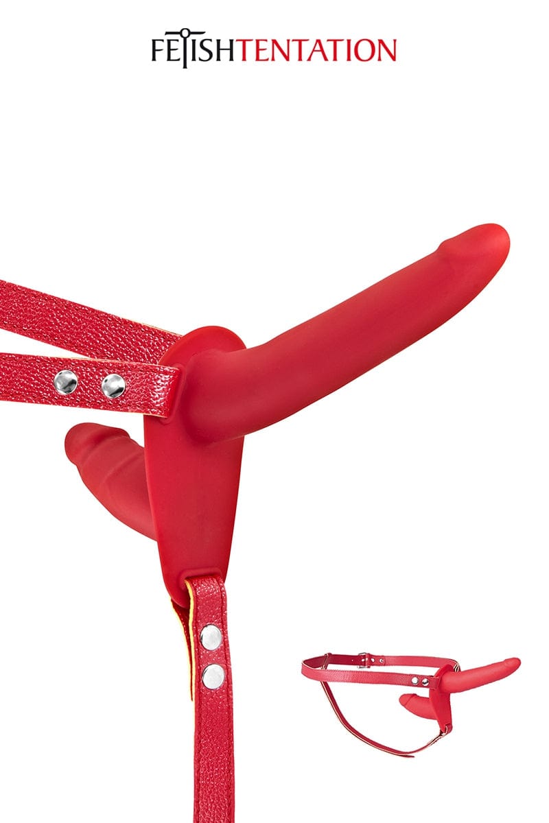Doppelter Internet- und externer Umschnalldildo mit rotem Grtel Fet Only Love Doppelter Internet- und externer Umschnalldildo mit rotem Grtel Fet Only Love