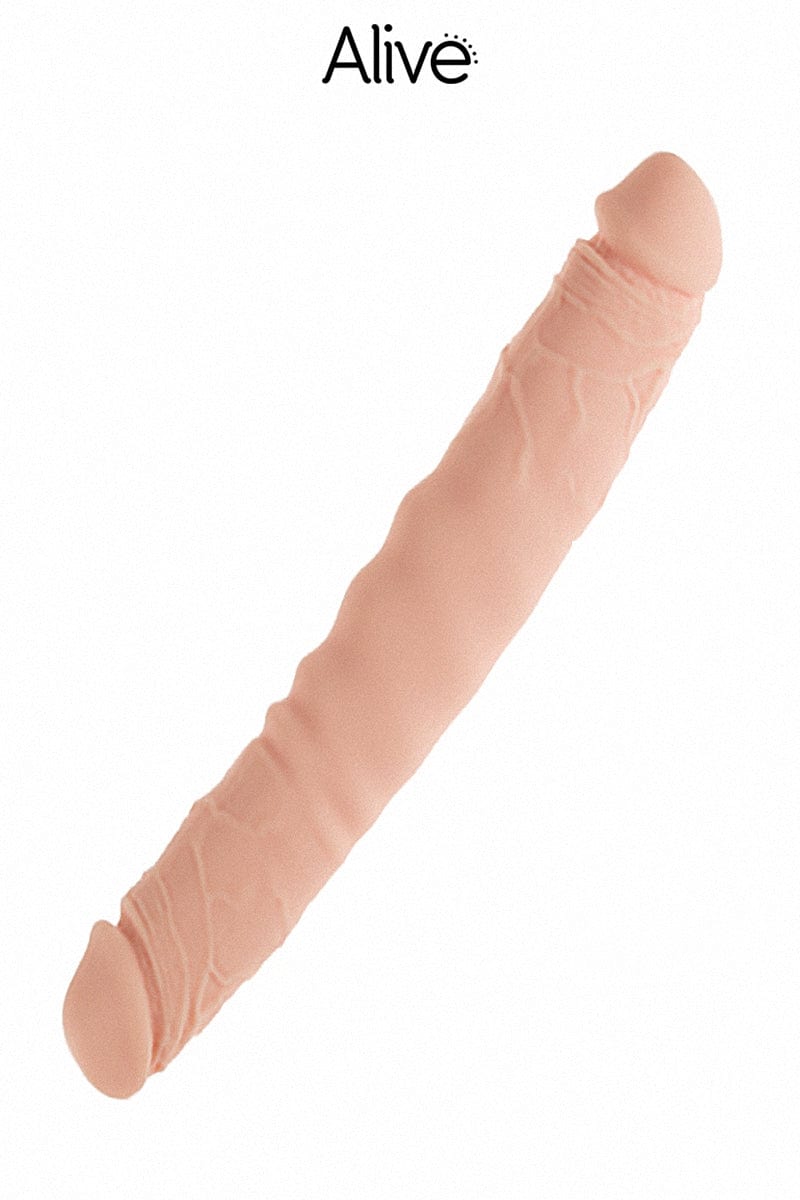 Double gode réaliste et flexible Twins grande taille L 40cm chair - Alive