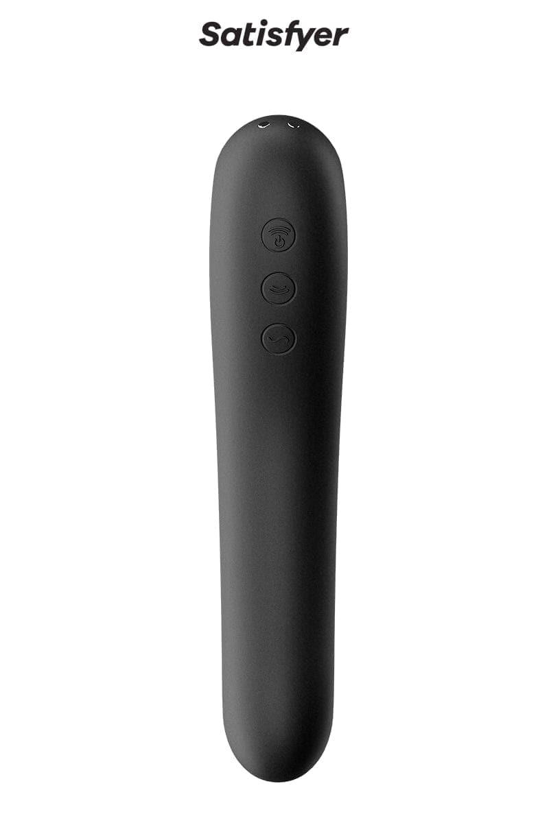 Double stimulateur clitoridien et point G Dual Kiss noir 19cm - Satisfyer