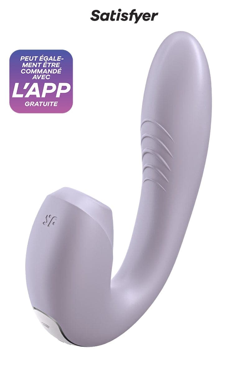 Double stimulateur connecté féminin en silicone Sunray Lilas - Satisfyer