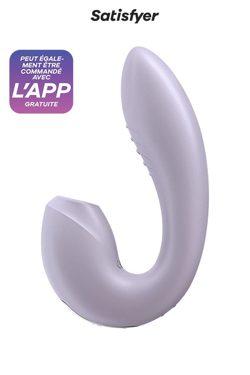 Double stimulateur connecté féminin en silicone Sunray Lilas - Satisfyer