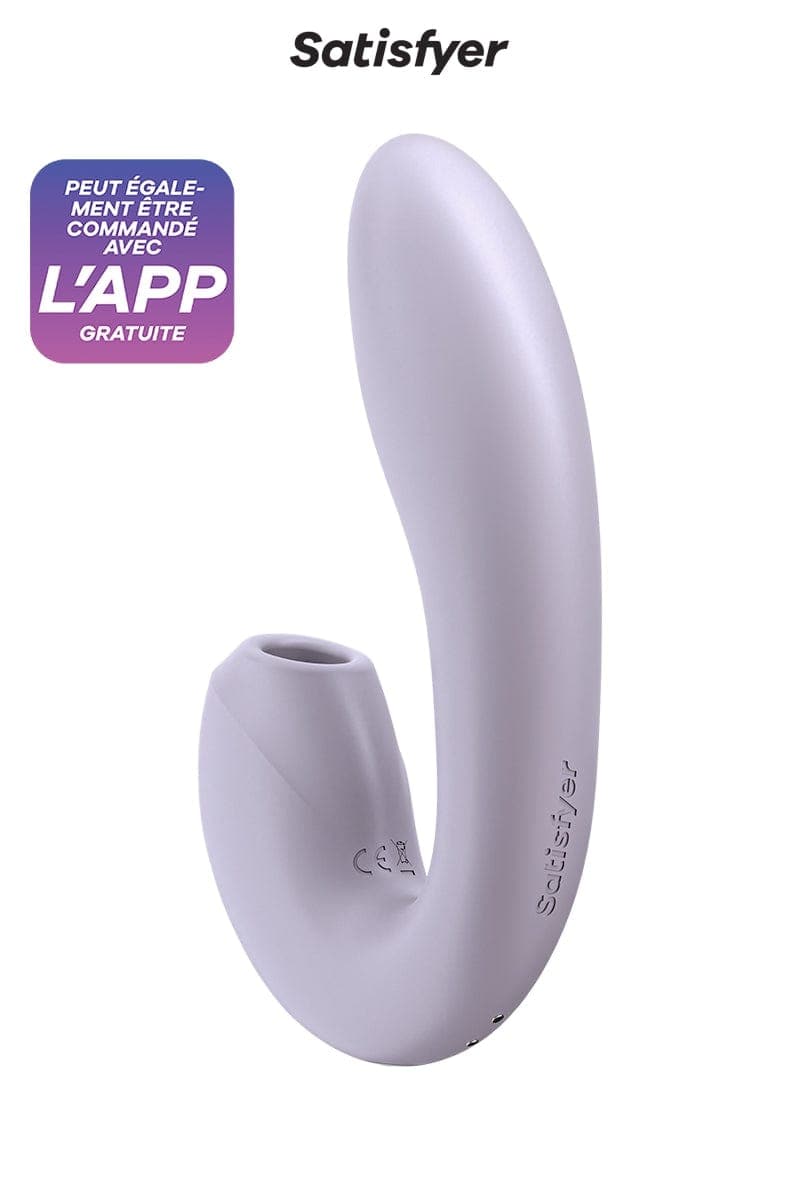 Double stimulateur connecté féminin en silicone Sunray Lilas - Satisfyer