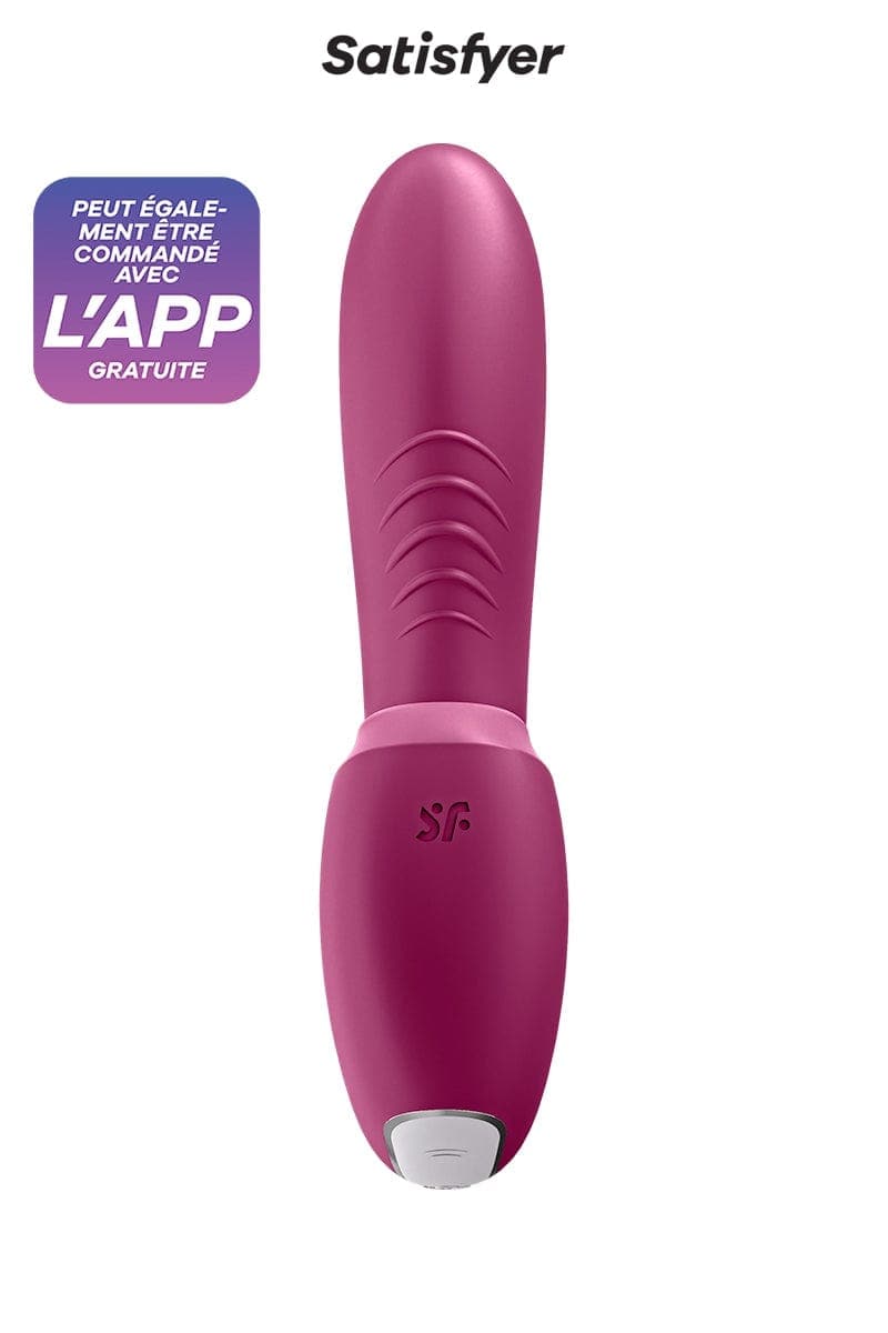 Double stimulateur connecté flexible Sunray bordeaux 16,9cm - Satisfyer