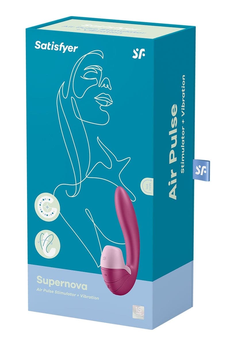 Double stimulateur en silicone flexible Supernova bordeaux - Satisfyer