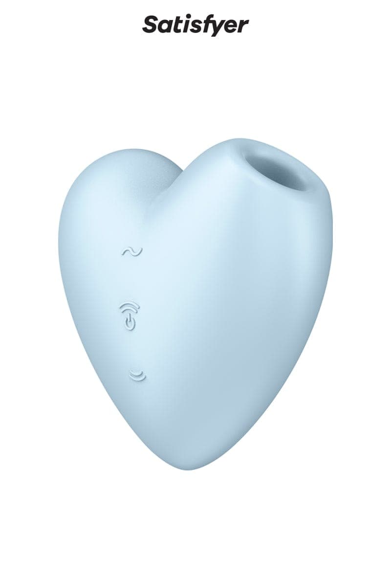 Double stimulateur féminin bleu coeur Cutie Heart 12 modes de vibration - Satisfyer