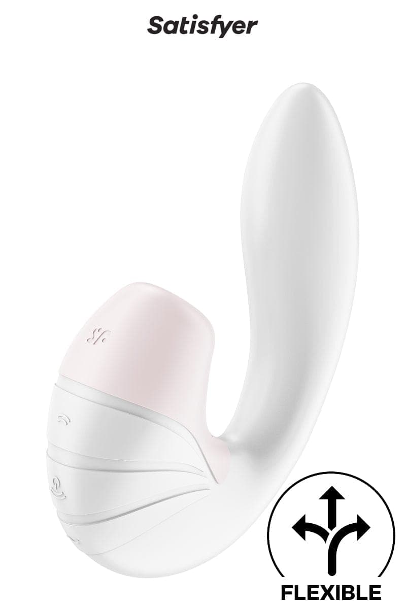 Double stimulateur vaginal + clitoridien Supernova blanc 16.9cm - Satisfyer