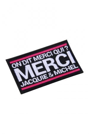 Ecusson logo J&M brodé à coudre rectangle 8,5 x 5cm - Jacquie et Michel