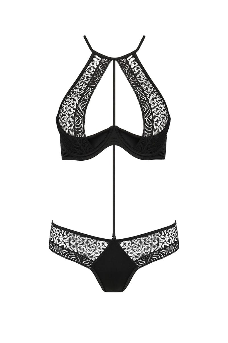 Ensemble coquin pour femme en dentelle Scarlet Bikini noir - Passion