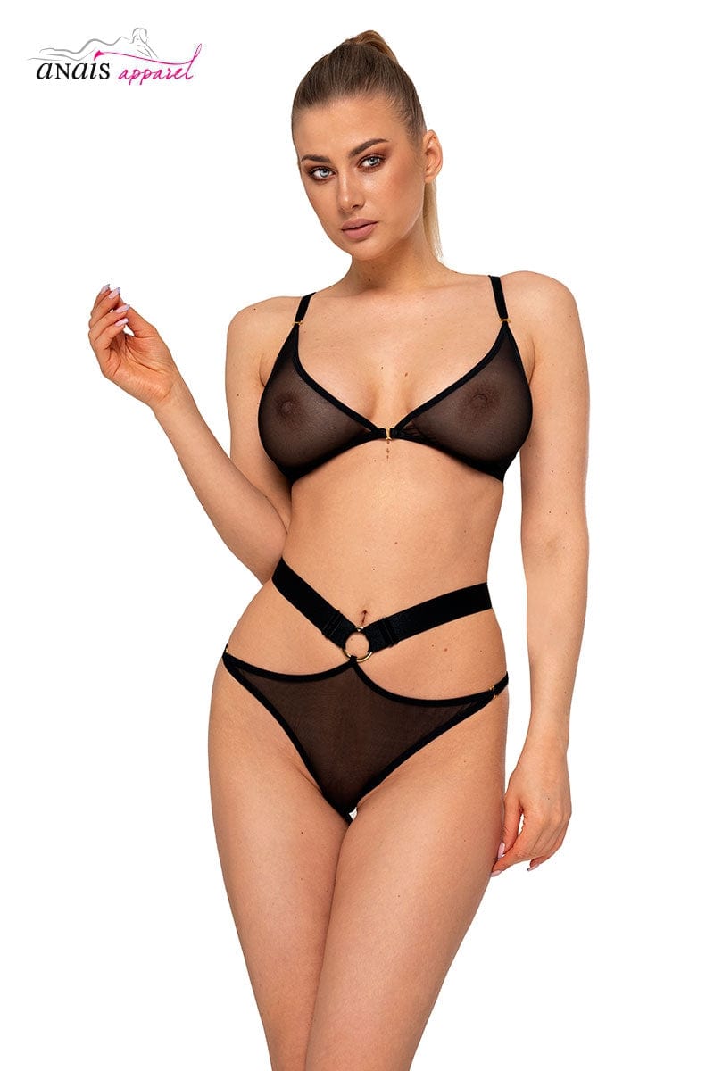 Ensemble de lingerie 2 pièces en tulle noir Sway - Anaïs Lingerie