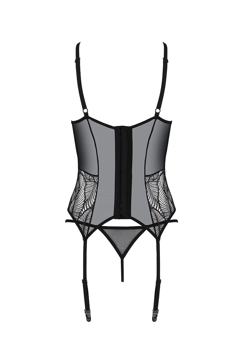 Ensemble guêpière transparente et string Leafa - Passion ECO Collection