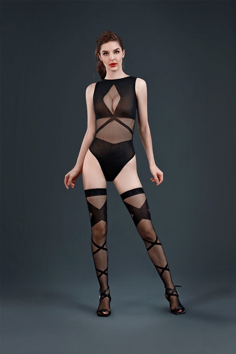 Ensemble résille motif géométrie N°16 Taille Unique - Moonlight