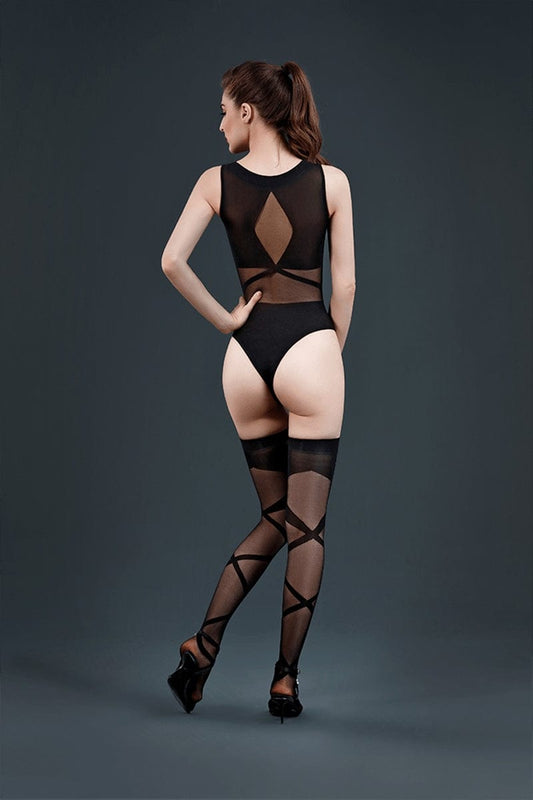 Ensemble résille motif géométrie N°16 Taille Unique - Moonlight