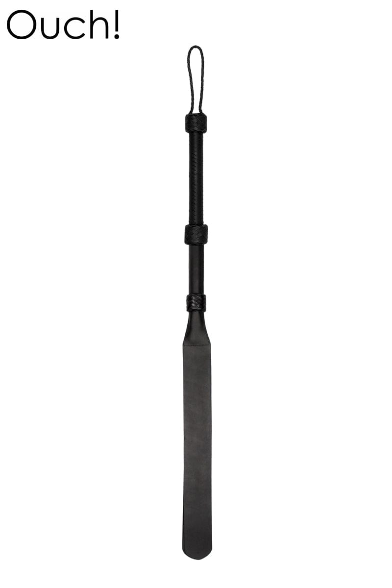Fouet cravache double extrémité en cuir véritable 79cm pour punition SM en couple - Ouch!