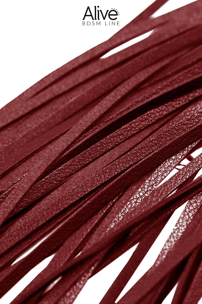 Fouet rouge bdsm 40 lanières simili cuir accessoire sm - Alive