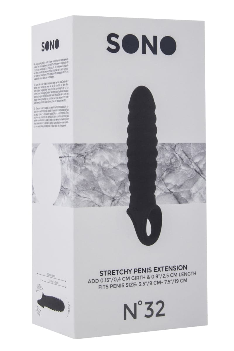 Gaine agrandissement +2,5cm taille de pénis annelée extensible 32 - Sono