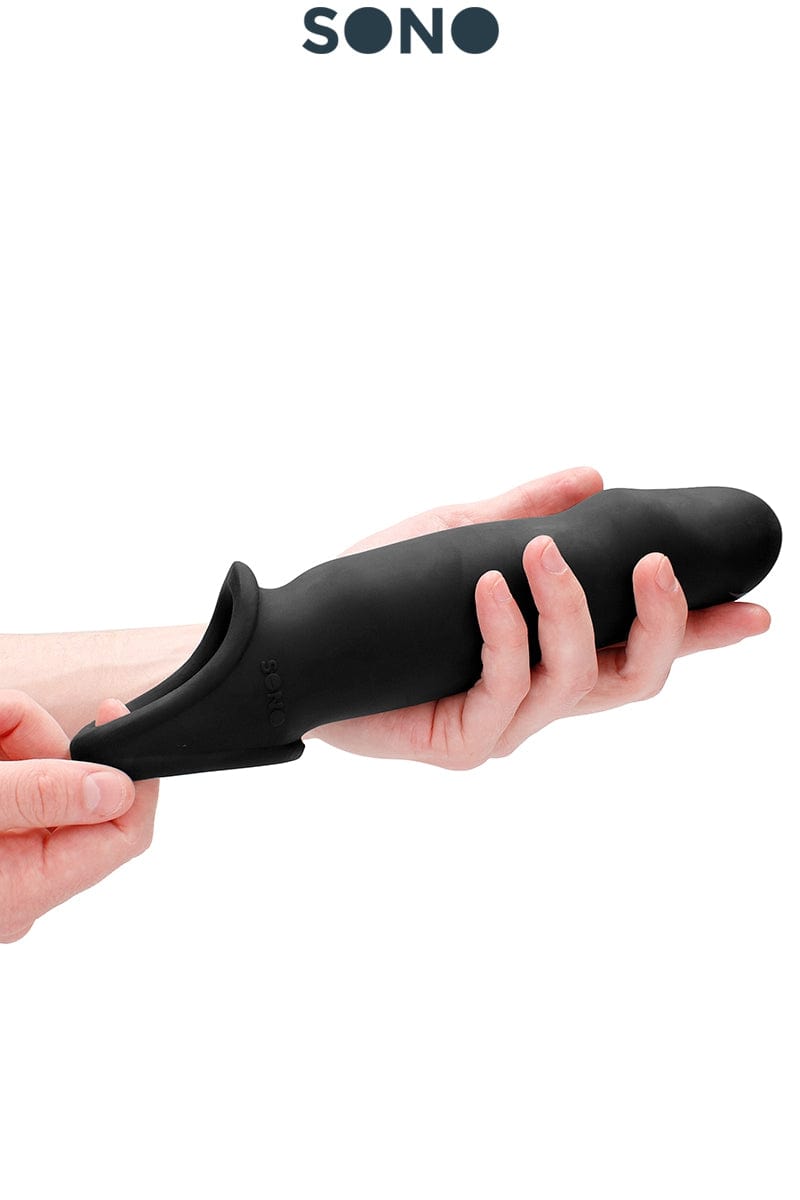 Gaine d'extension de pénis noire 26,1 cm avec cock ball - SONO