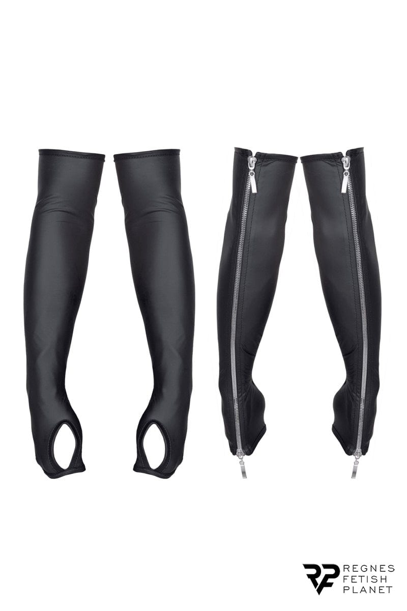 Gants longs wetlook avec fermetures éclair pour travesti - Regnes