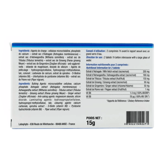 Gélules aphrodisiaques fonction érectile et virilité Erectab (x20) - Labophyto