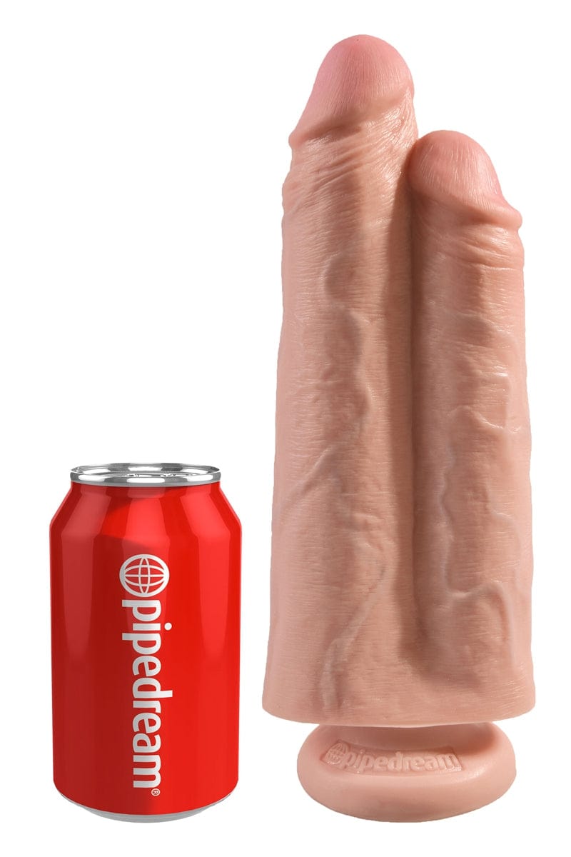 Gode avec 2 pénis 22,9 x 9,4 cm double pénétration XXL - Kingcock