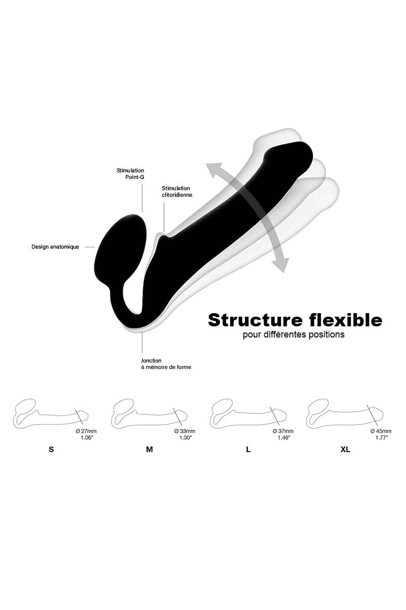 Gode ceinture anatomique apparence chair taille M 24,5cm - Strap-On-Me