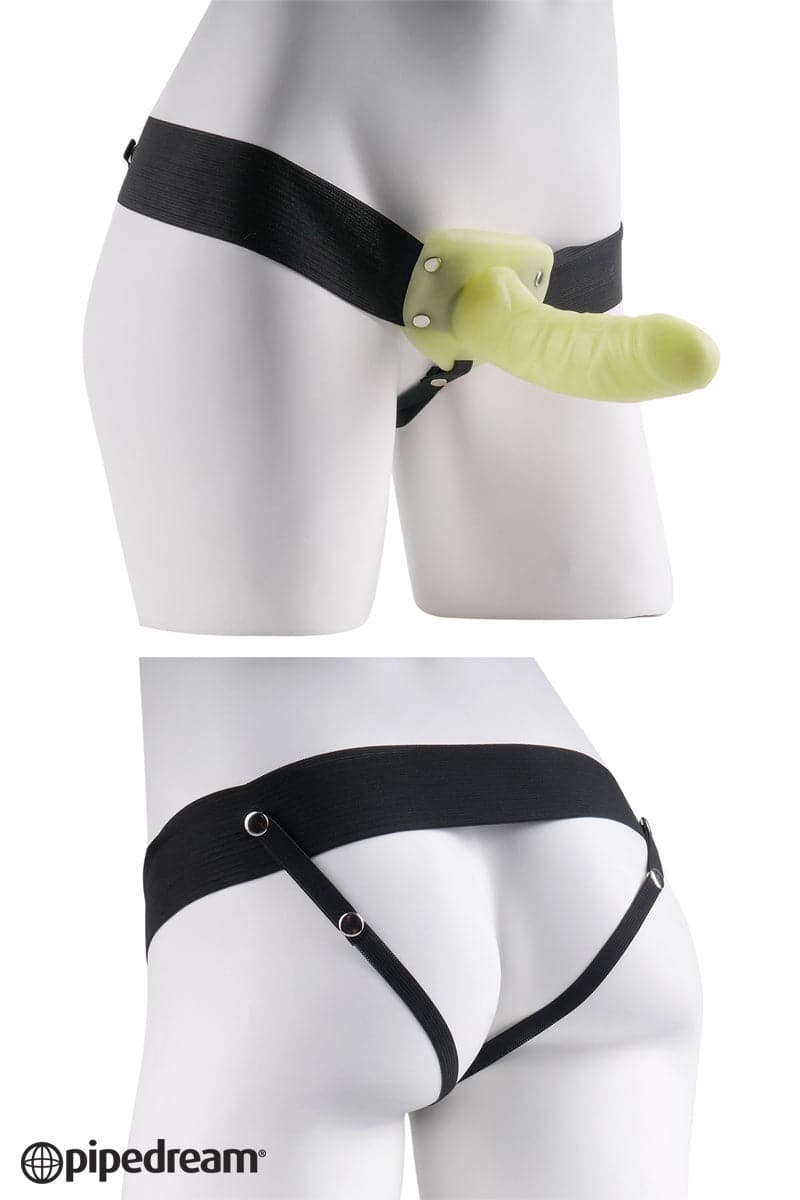 Gode-ceinture creux phosphorescent 15 cm