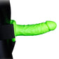 Gode ceinture phosphorescent vert fluo creux 18cm unisexe - Ouch