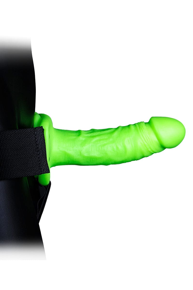 Gode ceinture phosphorescent vert fluo creux 18cm unisexe - Ouch