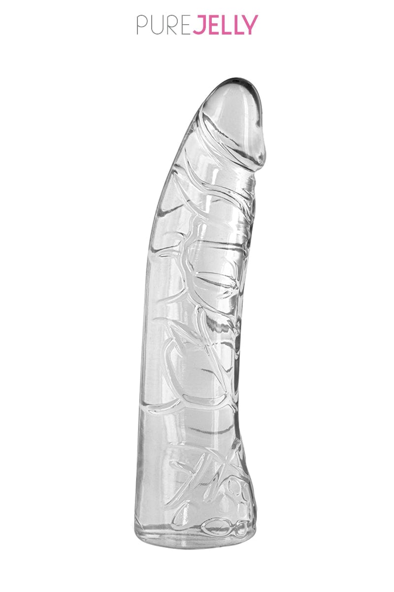 Gode courbé avec veines et gland réalistes en jelly 18,5 cm - Pure Jelly