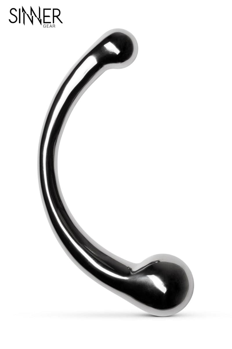Gode en métal incurvé stimulation anale et vaginale The Curvey 20cm - Sinner Gear