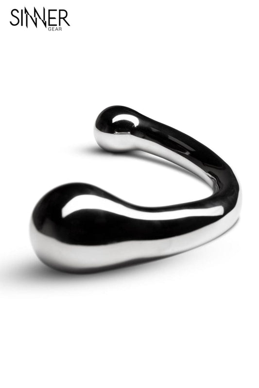 Gode en métal incurvé stimulation anale et vaginale The Curvey 20cm - Sinner Gear