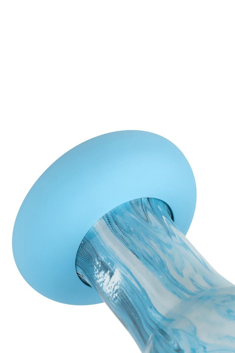 Gode en verre design courbé bleu Ocean Ripple - Gildo
