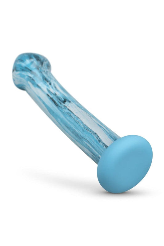 Gode en verre design courbé bleu Ocean Ripple - Gildo