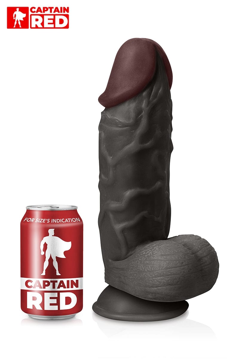 Gode noir XXL The Strong Black 26 x 6,5 cm pour expert(e)s - Captain Red