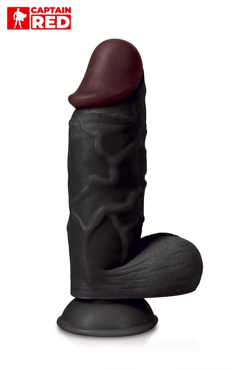 Gode noir XXL The Strong Black 26 x 6,5 cm pour expert(e)s - Captain Red