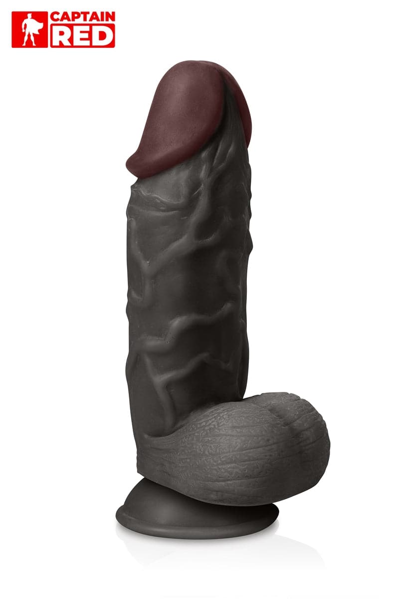 Gode noir XXL The Strong Black 26 x 6,5 cm pour expert(e)s - Captain Red