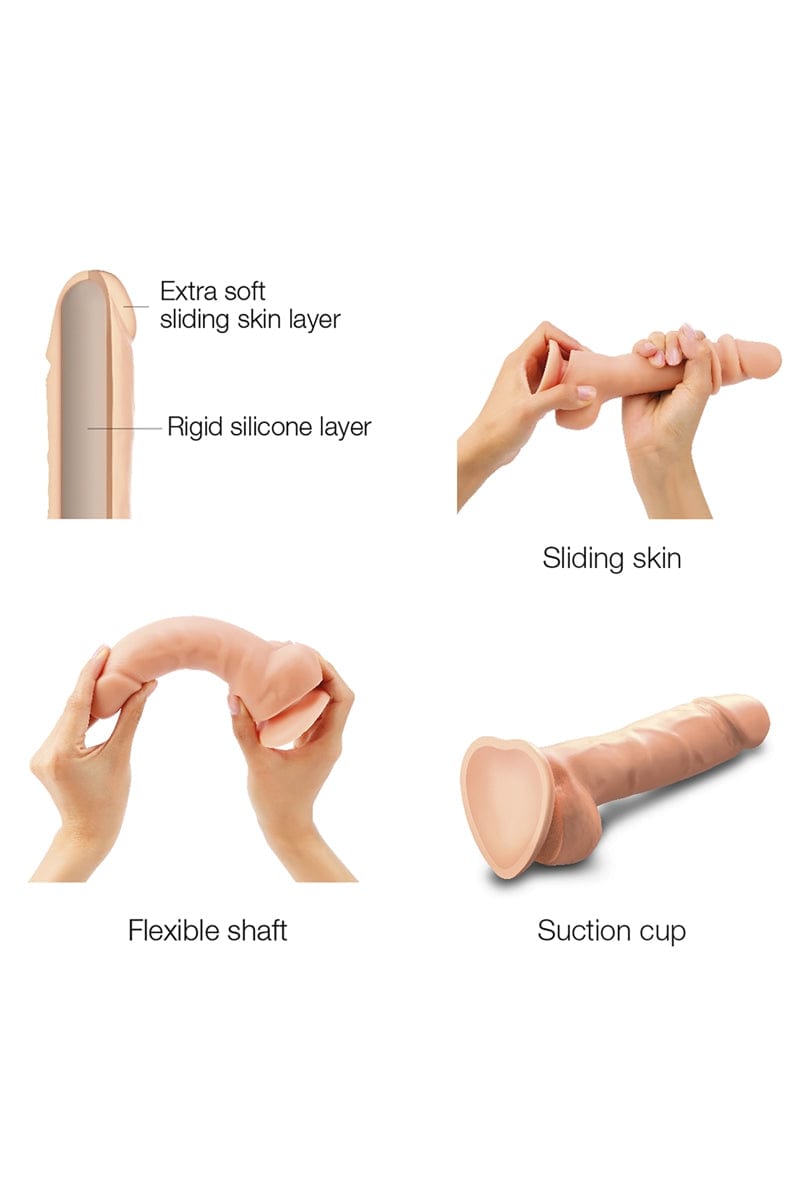 Gode peau glissante double densité Sliding Skin XXL 15.8cm - Strap On Me