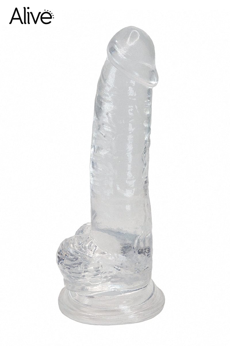 Gode réaliste ventousé en jelly transparent extra-glissant Torrent 20,6cm - Alive