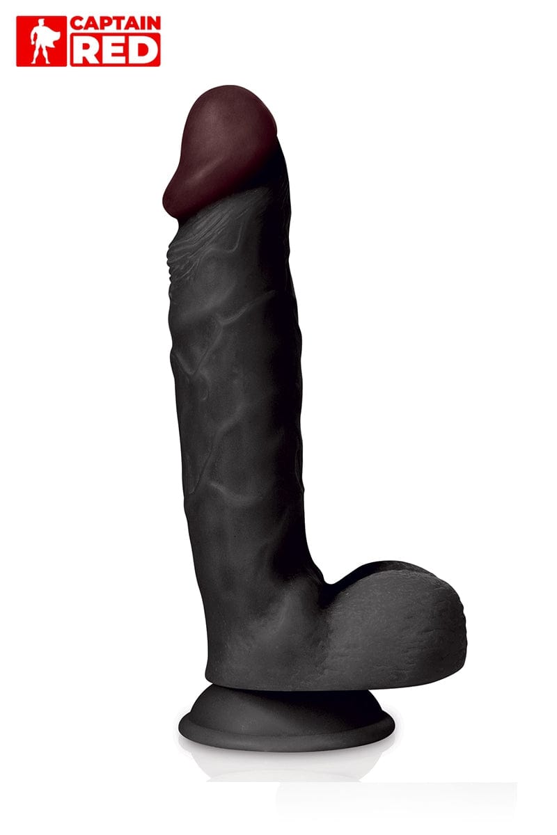 Gode réaliste XXL avec testicules The Intense Black 24 x 5 cm - Captain Red