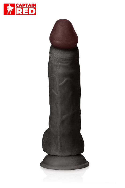 Gode réaliste XXL avec testicules The Intense Black 24 x 5 cm - Captain Red