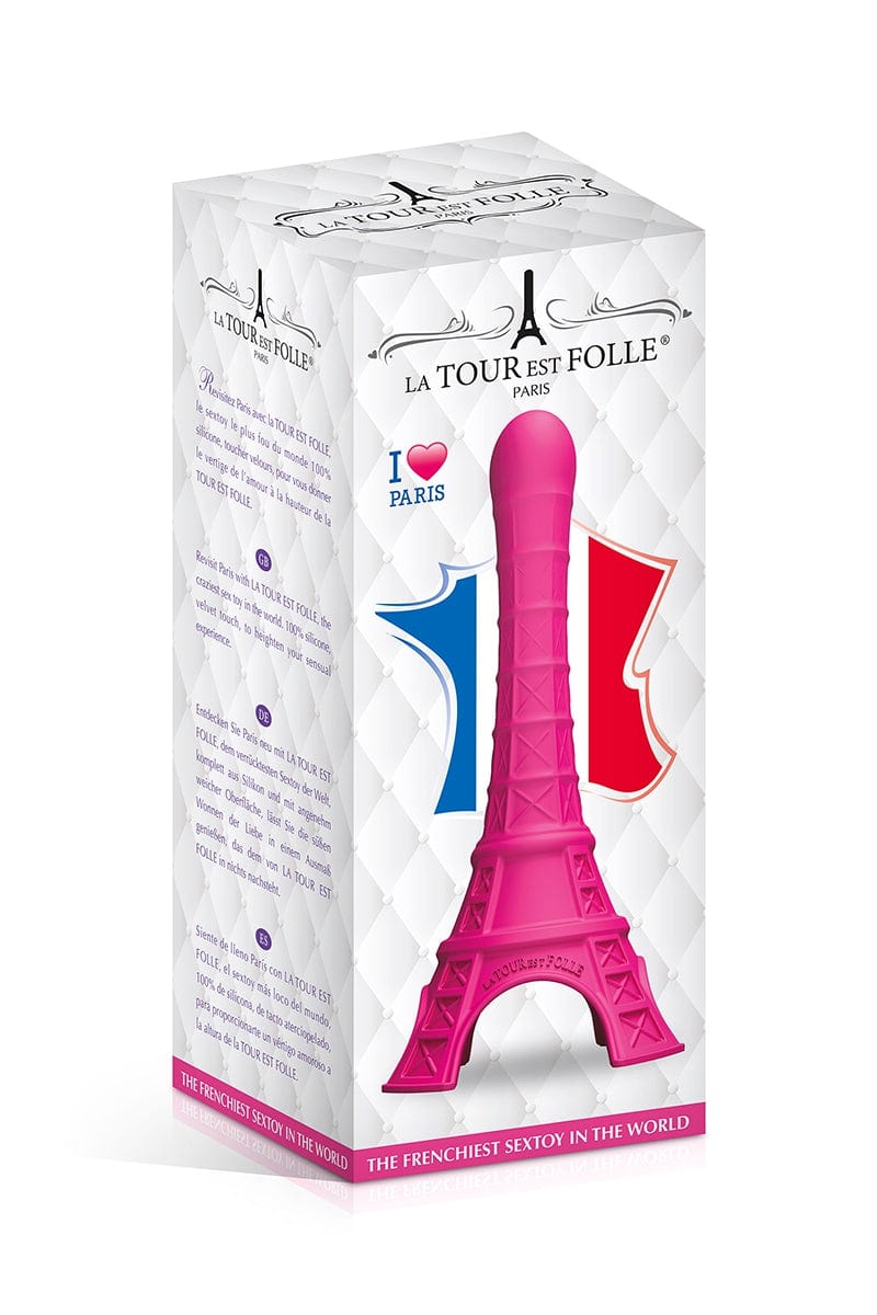 Gode Tour Eiffel en silicone étanche unisexe rose - La Tour Est Folle