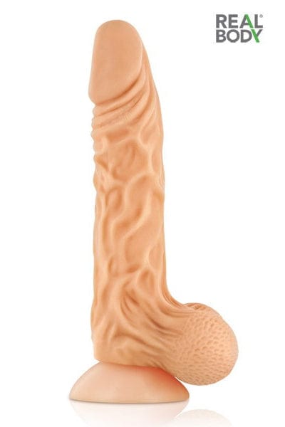 Gode ultra-réaliste va-et-vient 24cm flexible avec testicules - Real max